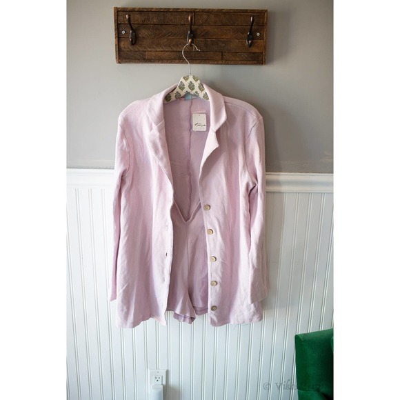 Free People Lizzie Romper Blazer One Piece Lavender NEW Medium - Picture 2 of 4